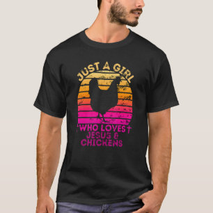 Mädchen, das Jesus und Hühner liebt Christliche F T-Shirt