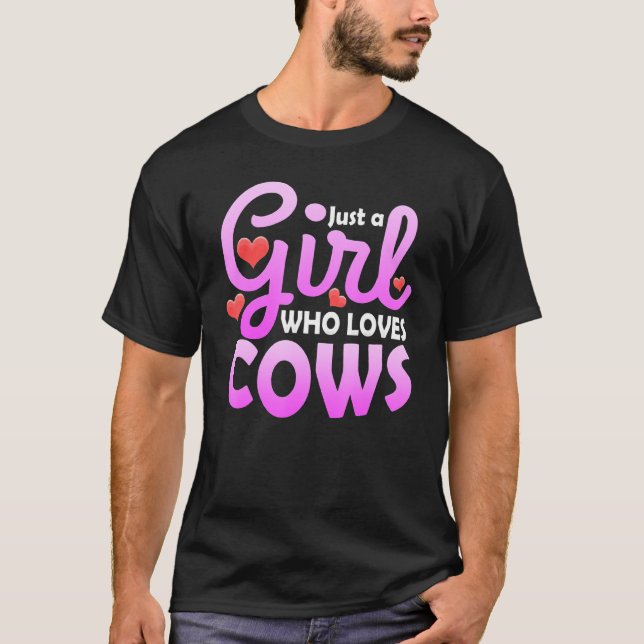 Mädchen, das Kühe liebt T-Shirt (Vorderseite)
