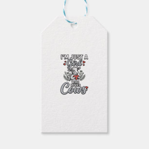 Mädchen, das Kühe liebt Vintage süße Kuh-Shirt-Des Geschenkanhänger