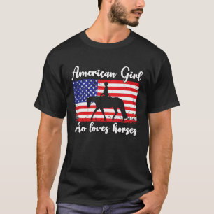 Mädchen, das Pferde liebt, stolz amerikanische USA T-Shirt