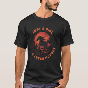 Mädchen, das Pferde lustige Frauen einzigartige Pf T-Shirt