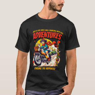 Mädchen, das Reisen mit Katzenabenteuern liebt T-Shirt