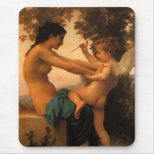 Mädchen, das sich gegen Amor verteidigt von Bougue Mousepad