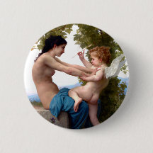 Mädchen, das sich gegen Eros Cupid verteidigt, Gem