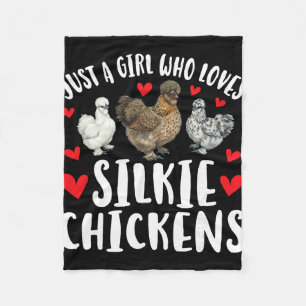 Mädchen, das Silkie-Huhn liebt Silkie-Hühnerbesitz Fleecedecke