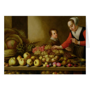 Mädchen, das Trauben verkauft