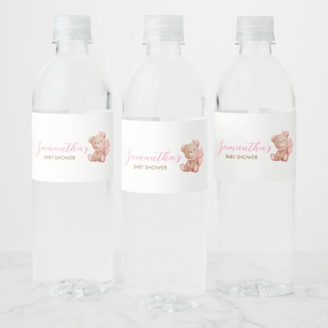 Mädchen, das wir frühzeitig abwarten können wasserflaschenetikett (Flaschen)