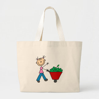 Mädchen, das Yardwork-Tasche tut Jumbo Stoffbeutel