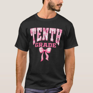 Mädchen der 10. Klasse Varsity Pink Toile Chinoise T-Shirt