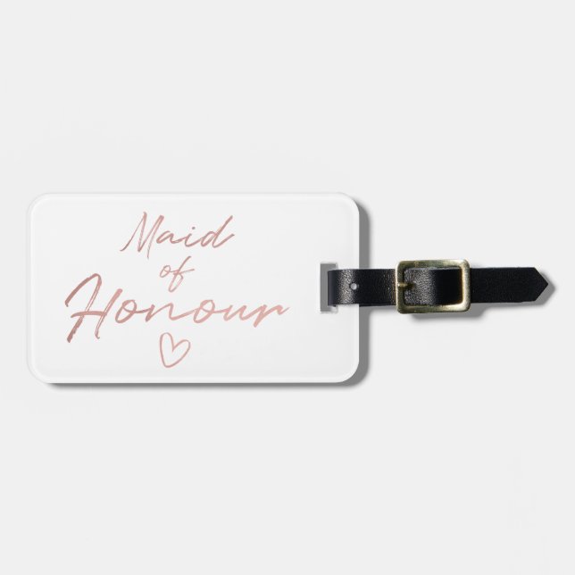 Mädchen der Ehre - Rosen-GoldImitat vereitelt Gepäckanhänger (Vorderseite horizontal)