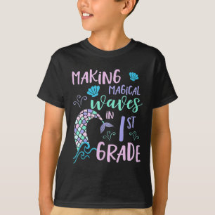 Mädchen der ersten Klasse Niedlich Meerjungfrau Er T-Shirt