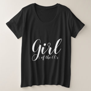 Mädchen der Sechziger Elegante Typografie Schwarz- Große Größe T-Shirt