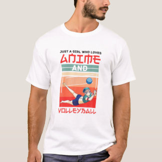 Mädchen, die Anime und Volleyball Lieben T-Shirt