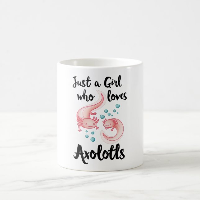 Mädchen, die Axolotls Niedliche Axolotl-Liebe  Kaffeetasse (Mittel)