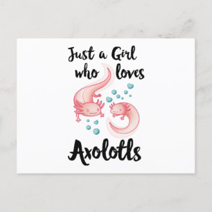Mädchen, die Axolotls Niedliche Axolotl-Liebe  Postkarte