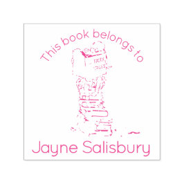 Mädchen, die Bücher lesen, Kinderbibliothek Briefm Permastempel