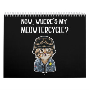Mädchen, die Katzen für Motorradliebhaber Liebe ha Kalender