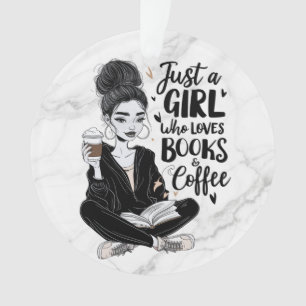Mädchen, die Lieben Bücher & Kaffee kundenspezifis Ornament