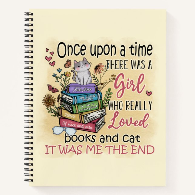 Mädchen, die Lieben Bücher und Katzen (Vorderseite)