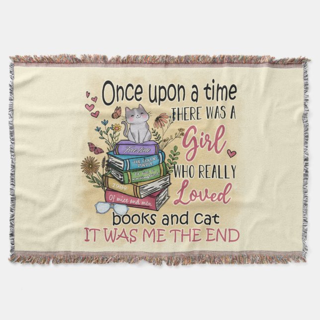 Mädchen, die Lieben Bücher und Katzen Decke (Vorderseite)
