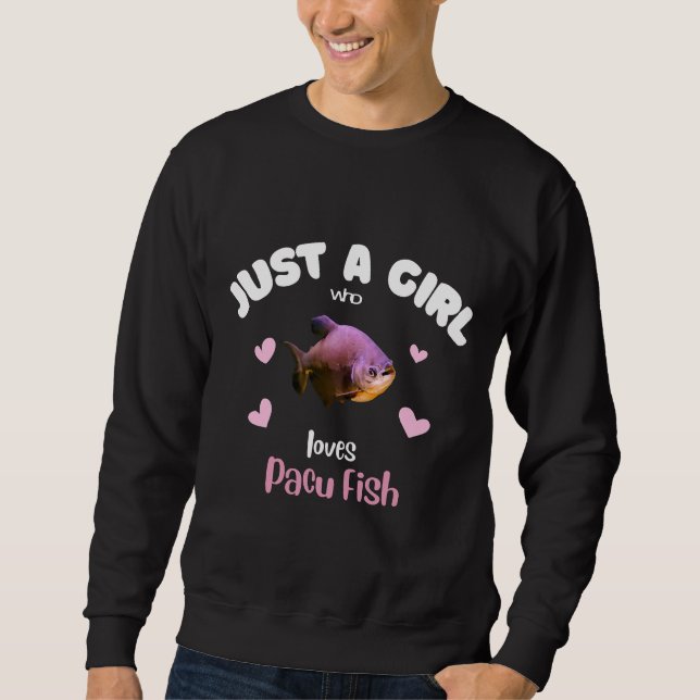 Mädchen, die Lieben Pacu Fisch Sweatshirt (Vorderseite)