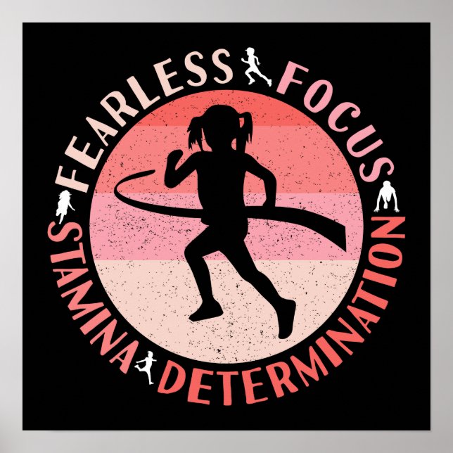 Mädchen, die Mindset laufen - Focus Fearless Runne Poster (Vorne)