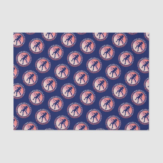 Mädchen, die Mindset laufen - Focus Fearless Runne Seidenpapier (Vorderseite)