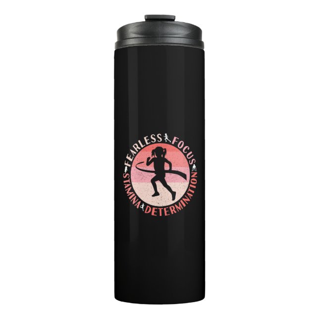 Mädchen, die Mindset laufen - Focus Fearless Runne Thermosbecher (Vorderseite)