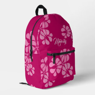 Mädchen, die niedlich hübsch rosa Blüten haben, zu Bedruckter Rucksack