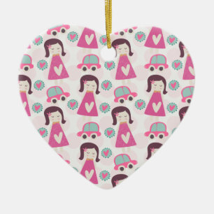 Mädchen, die Orte haben Keramik Ornament