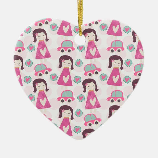 Mädchen, die Orte haben Keramik Ornament (Vorne)