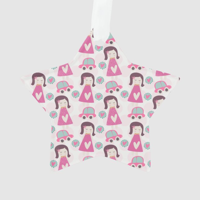 Mädchen, die Orte haben Ornament (Rückseite)