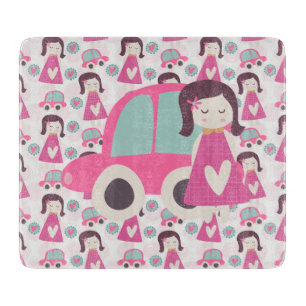 Mädchen, die Orte haben Schneidebrett