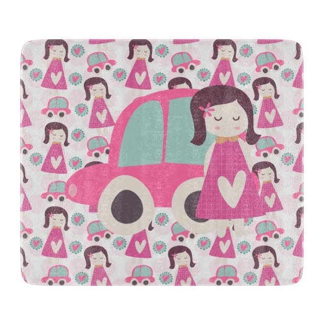 Mädchen, die Orte haben Schneidebrett (Vorderseite)