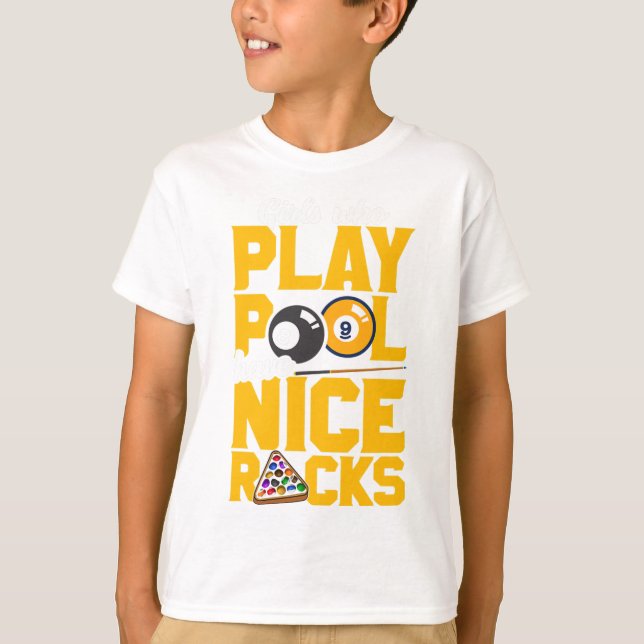 Mädchen, die Pool spielen haben schöne Racks Funny T-Shirt (Vorderseite)