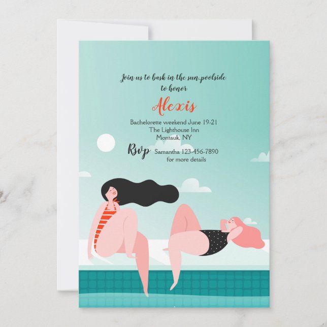 Mädchen, die sich in die Sonne einladen Einladung (Vorderseite)