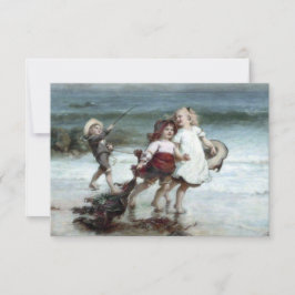 Mädchen, die so tun, als wären sie Pferde am Stran Karte