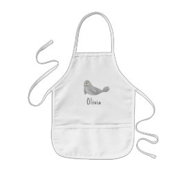 Mädchen, die unter dem Siegel des Ozeans Niedlich  Kinderschürze