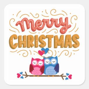 MÄDCHEN, DIE WEIHNACHTEN UND DAS PARTY DES NEUJAHR QUADRATISCHER AUFKLEBER