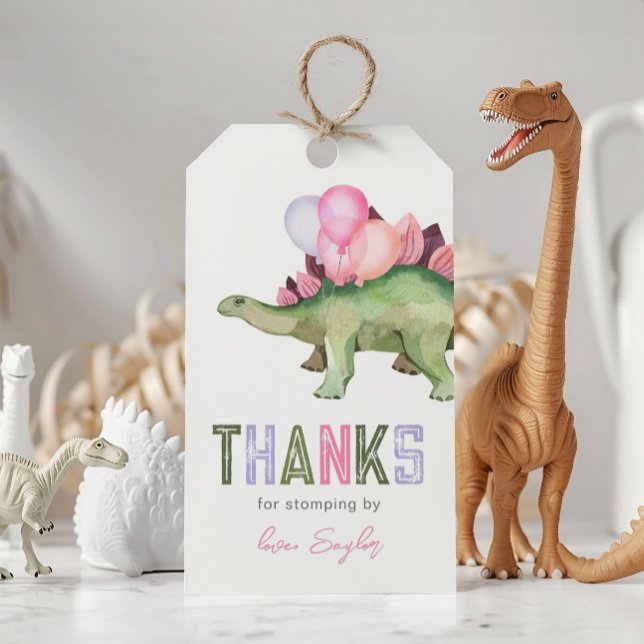 Mädchen-Dinosaurier-Geburtstags-Partygeschenk-Tags Geschenkanhänger (Von Creator hochgeladen)
