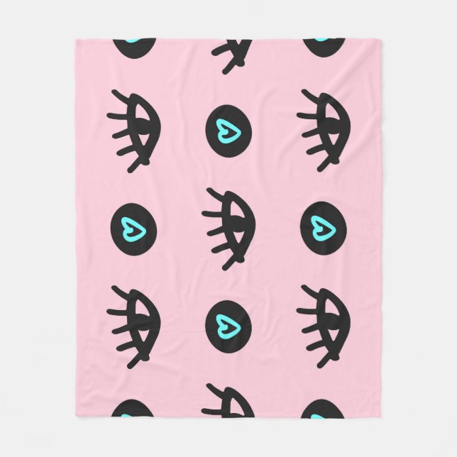 Mädchen Doodle: Augen hören Nahtlos. Fleecedecke (Vorderseite)