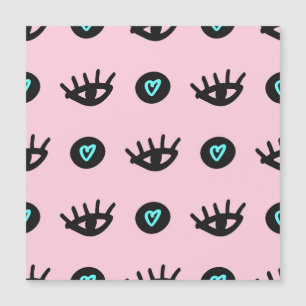 Mädchen Doodle: Augen hören Nahtlos. Magnetkarte