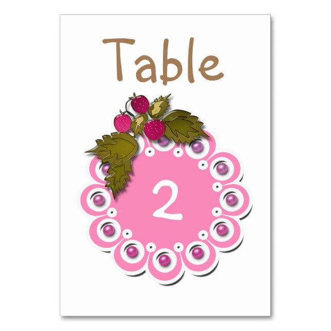 Mädchen duschen pinkfarbene Perlen Blume niedlich  Tischnummer (Vorderseite)