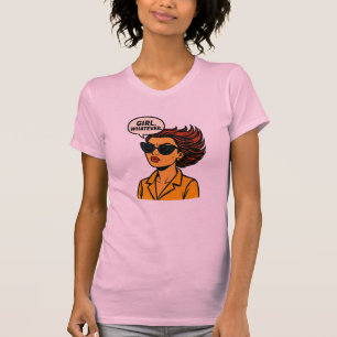 Mädchen, Egal Retro-Pop-Art-Comic-Damen-T-Shirt T-Shirt