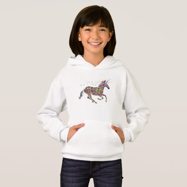 Mädchen-Einhorn-DruckHoodie Hoodie (Vorne ganz)