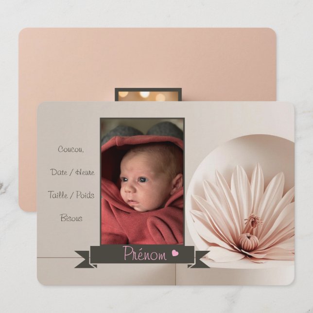 Mädchen Einladung (Vorne/Hinten)