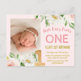 Mädchen Einladung zum 1. Geburtstag Foto, hübsch e