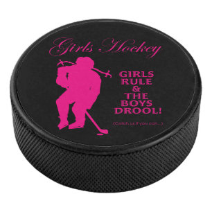 Mädchen Eishockey Puck