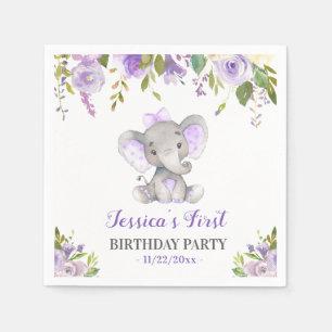 Mädchen Elefant 1. 2. Geburtstag Party Little Pea Serviette