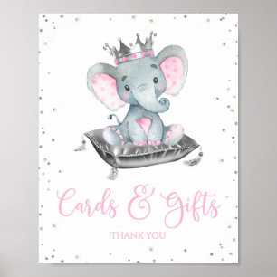 Mädchen Elefant Baby Shower Geschenktisch Schilder